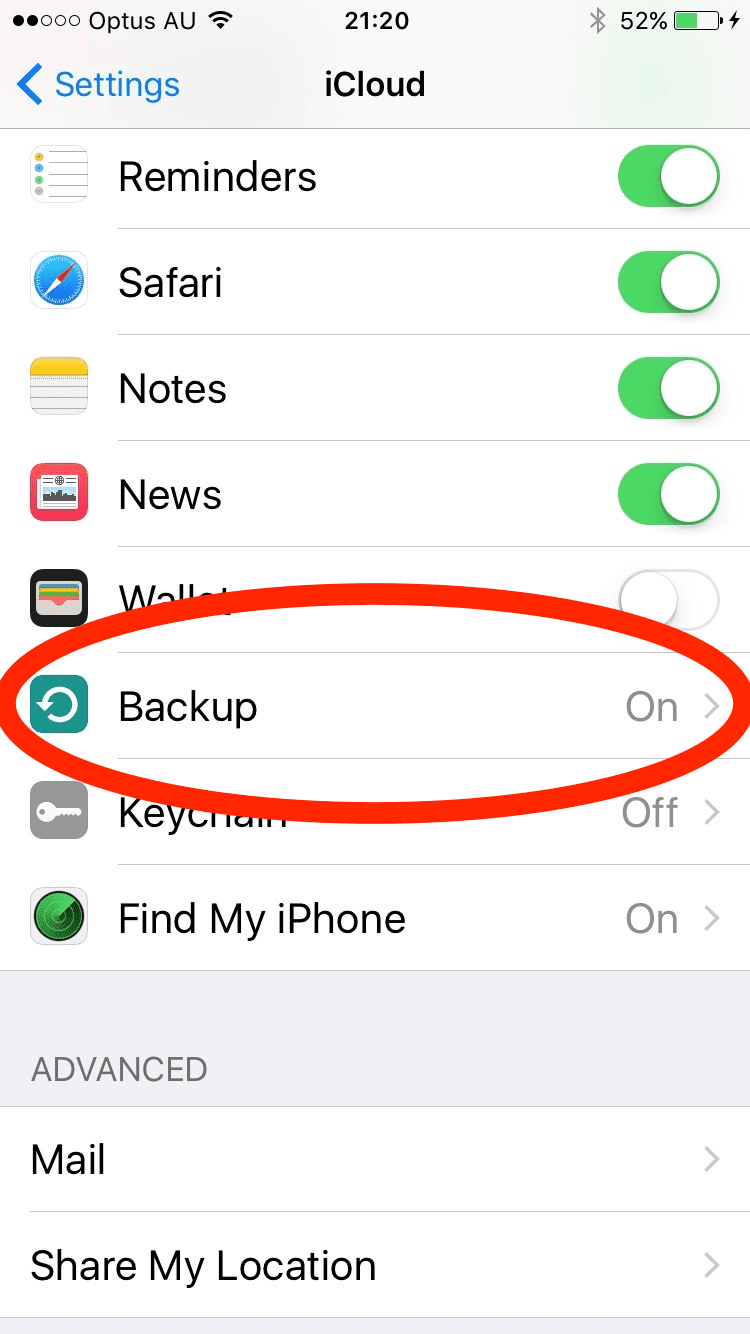 backup iphone ipad